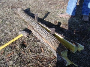 splitting the log in half