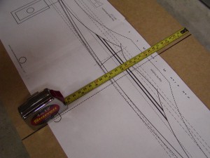 Placing the blueprint on the bow form blank