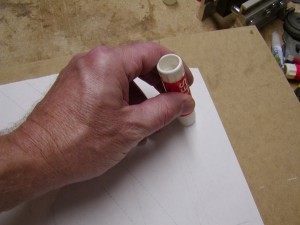 Applying stick paste to blueprint