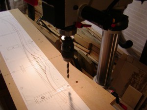 Drilling the holes for the hold down straps