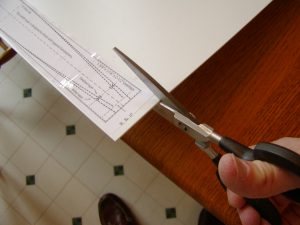 Cutting out the finished template